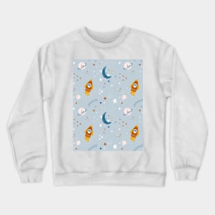 Pattern with stars, rockets and planets Crewneck Sweatshirt